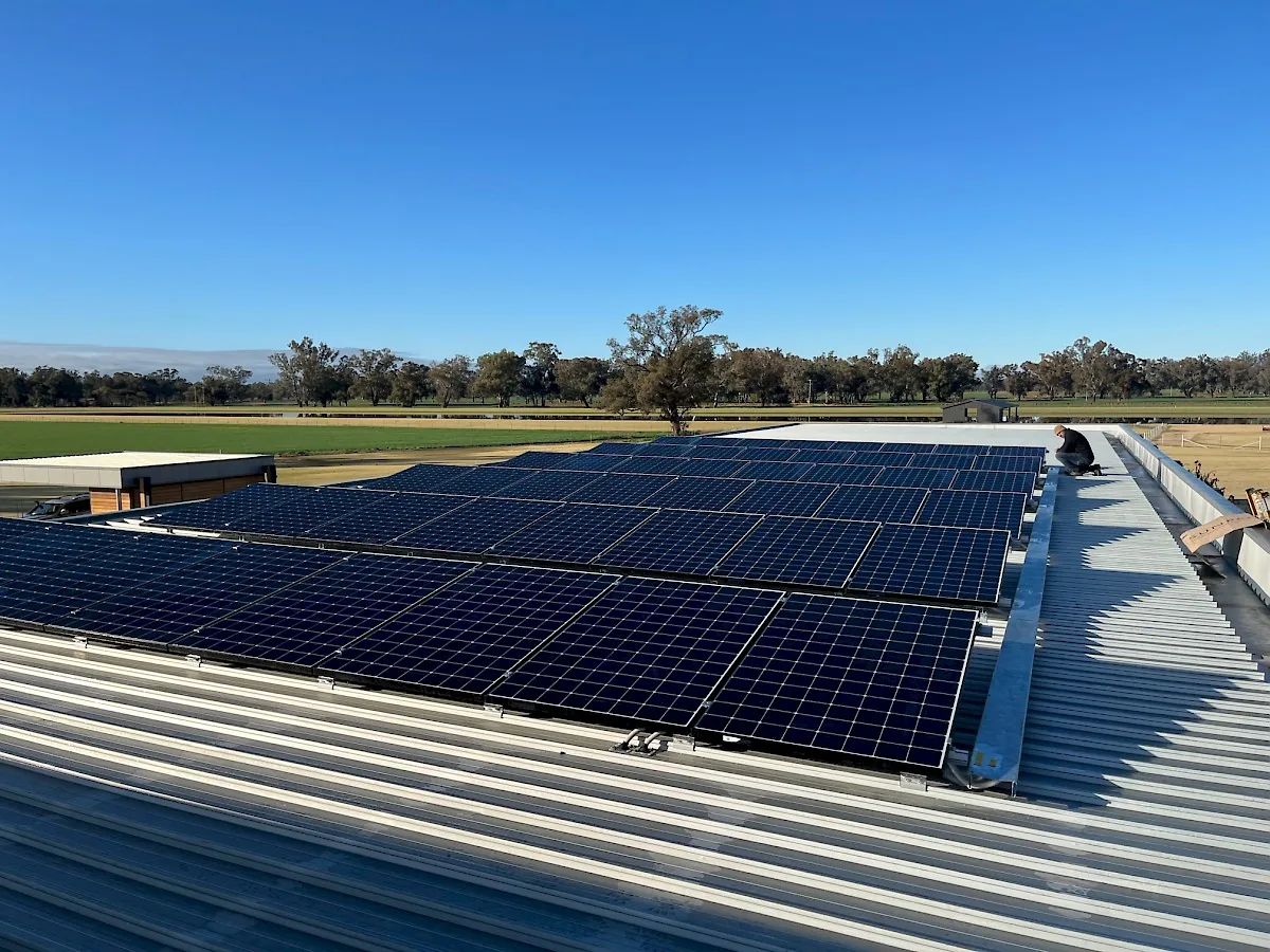 Solar on a sports field building
